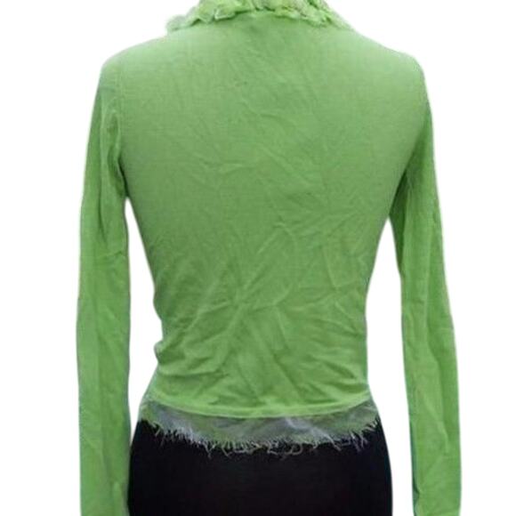 Cache Apple Green Embellished Hidden Bead Rhinestone Shrug Wrap Top New $118 NWT - Picture 2 of 4